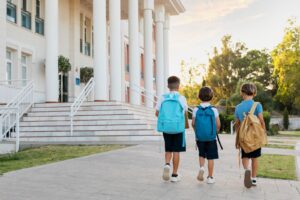 Kids getting back to school together